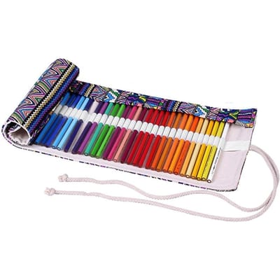 48 Gaten Rol Gekleurde Kunst Potlood Etui Kawaii School Studenten Benodigdheden Verf Penseel Pennenzak Leuke Etuis Schrijfwaren