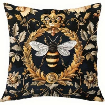 VIKAMA Woondecoratie Kussensloop Mysterieuze Vintage Bijenpatroon Print Slaapkamer Woonkamer Bank Decoratief Kussenhoes 45x45cm
