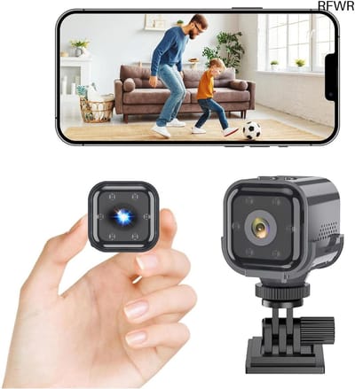 RFWR® Mini-camera 1080p HD voor binnen met Wifi, nachtzicht en bewegingsdetectie