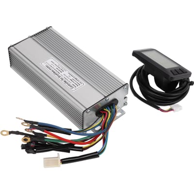Kit de Conversion Vélo Électrique Contrôleur 30A Panneau d'Affichage LCD7U Ensemble Connecteur Commun pour Moteur CC 36V 48V 1000W gray