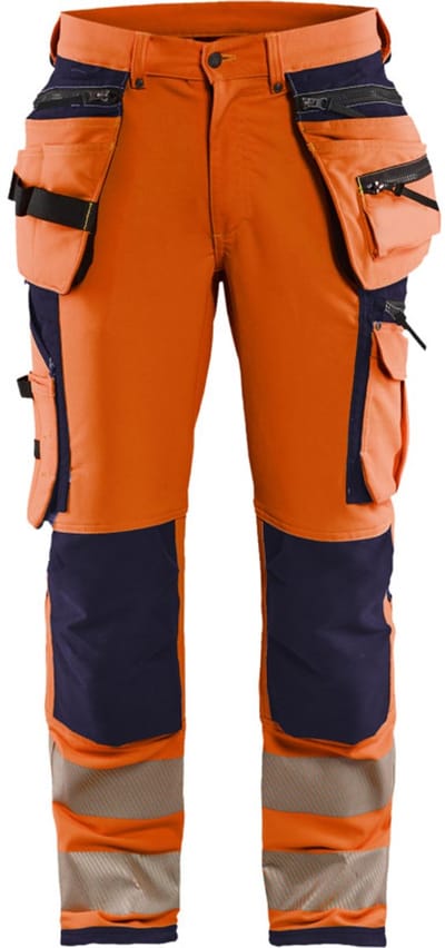 Blaklader High Vis werkbroek met 4-weg stretch 1997-1642 - High Vis Oranje/Marineblauw - C144