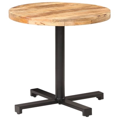 vidaXL - Bistrotafel - rond - Ø80x75 - cm - ruw - mangohout