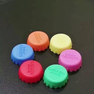 Siliconen Flesdoppen 6 Stuks, Lekvrije Dekseltjes voor Bier Frisdrank Wijn beige