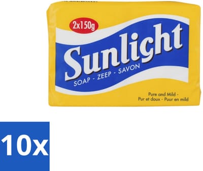 10 x Sunlight – Huishoudzeep – Klassiek – 150 g - Sunlight Zeep - Huishoudzeep - Klassieke Zeep - Zeep Voor Kleding - Zeep Voor Huid