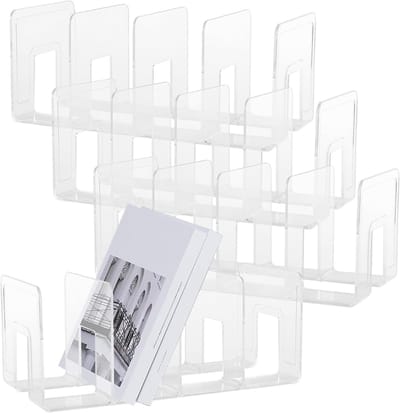 Doorzichtige acryl tijdschriftenhouder set van 4, multifunctionele bestandsorteerder voor documenten, boeken en enveloppen, perfect voor thuis en op kantoor