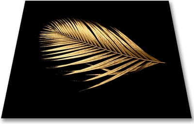 Papillon Inductie beschermer - Antislip Afdekmat - 60x60 - Palmboomblad Goud