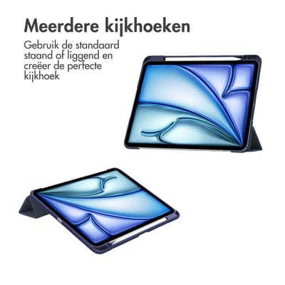 imoshion Tablet Hoes - Geschikt voor Apple iPad Air 13 inch (2025) M3 / Air 13 inch (2024) M2 - Trifold Hardcase Bookcase - Donkerblauw
