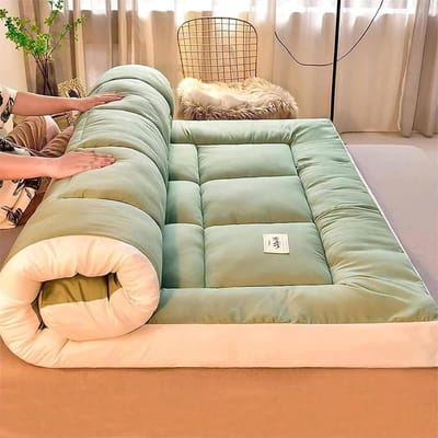 Opvouwbare Futon Matras - Gastenbed Vloer - Comfortabel Slapen - Dubbel Antislip Ontwerp - Draagbaar Lichtgewicht - Grijs