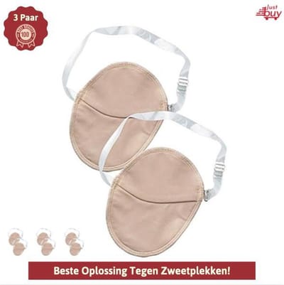 3 Paar Herbruikbare Okselpads - Tegen Zweetplekken - Dames En Heren - Polyester - Anti Zweet Werking