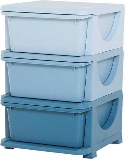 Opbergboxen - Ladekast met opbergdoos - Speelgoed organizer - Speelgoedkast - Blauw 37 x 37 x 56,5 cm