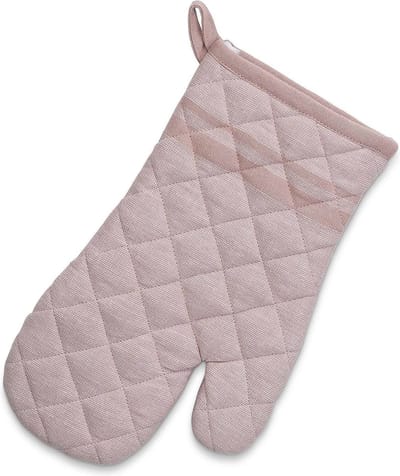 Ovenwant, Ovenhandschoen, Katoen, Roze met Streep, 31 x 18 cm - Kela | Tia