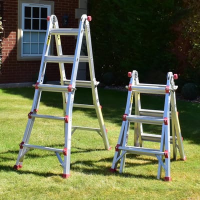 Telescopische Ladder - Multifunctionele Ladder - Klus Werk - EN131 Gecertificeerd - 4.1 Meter - Zilver
