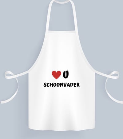 Akyol - love u schoonvader Keukenschort - Papa - de liefste schoonvader - vader cadeautjes - vaderdag - verjaardag - geschenk - kado - 82 bij 71 cm