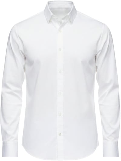 OMBRE Overhemd - Slim Fit - Katoen - Lange Mouw Wit S