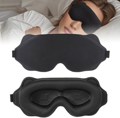 Dailygoods- Slaapmasker 3D - Lichtblokkerend - Verstelbare Band - Zwart - 20 mm Diepe Oogkassen - Innovatief Ontwerp