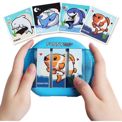 4-IN-1 Draaibaar Puzzel ideaal voor Kinderen Fidget Speelgoed 3 4 5 6 7 8 Jaar Oude Puzzels in 1 Fijne Motoriek Cadeau Jongens & Meisjes Leeftijden 3+