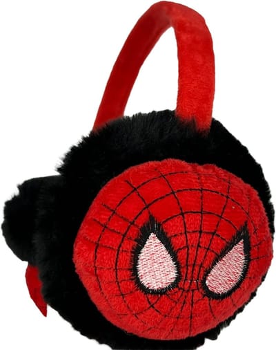 Oorwarmers kind - winter - warm - jongens - superheld - spiderman - zwart/rood