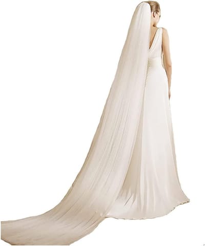 Lange Kathedraal Bruidsluier van Tulle 118 Inch met Kam voor Vrouwen en Meisjes - Perfect voor Huwelijk en Bruiloft Accessoires