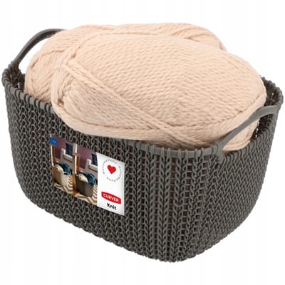 Kunststof mand Knit S Curver 17x30x22cm bruin