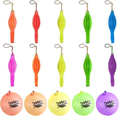 Impact Balls Set voor Kinderen - 10 Stuks, 5 Bedrukte, Latex en Elastische Speelballen voor Feestjes en Spelletjes