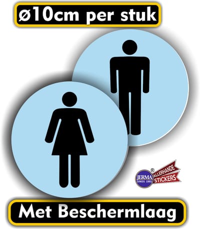 WC deur sticker man vrouw