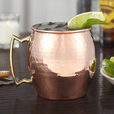 Moskou Mule gehamerd koper 18 Ounce Drinkbeker, Set van 8 door Home Select