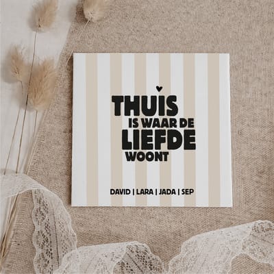 Oud Hollandse tegel | gepersonaliseerd | Thuis is waar de liefde woont | Winkeltjevananne.nl