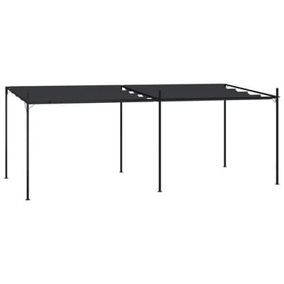 vidaXL - Prieel - met - uittrekbaar - dak - 600x300x233 - cm - antracietkleurig