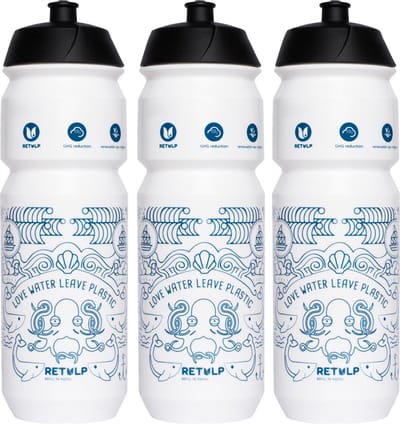 Retulp Bio Bidon pakket Ocean - Bidons - Waterflessen - Sport - Waterfles - Drinkfles - Bidon - 750 ml - 3 stuks