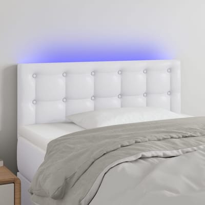 vidaXL - Hoofdbord - LED - 80x5x78/88 - cm - kunstleer - wit