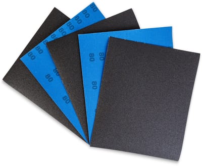 Schuurpapier Korrel 80 - Blauw - 230 x 280 mm - 5 stuks | Aluminiumoxide | Voor Metaal en Kunststof [10439-080]