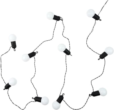 Home Deco Factory feestverlichting lichtsnoer - 10 LED lampen - warm wit - 270 cm - buiten - tuinverlichting - sfeerverlichting