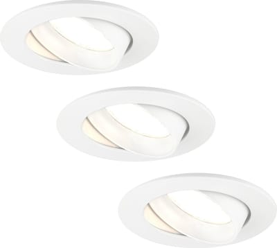 Ledvion - 3X LED Inbouwspot Rio - Wit - Dimbaar - 3W - 2700K - Ø85 mm