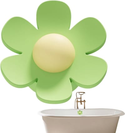 Afvoer Overloop - Badrand Deksel - Geur Beheersen - 3D Bloem Design - 3 8 x 4 cm - Groen