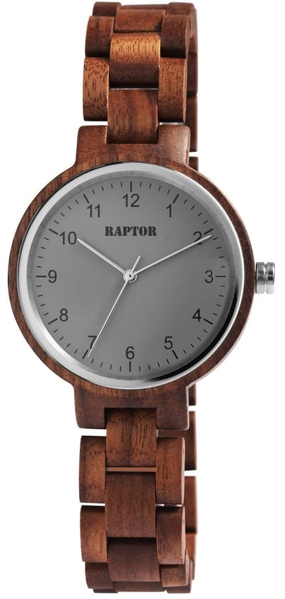 Raptor Dameshorloge walnotenhout Sherin, Mineralglas