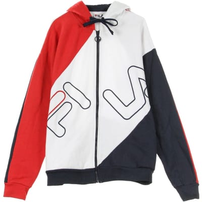Lazaro Heren Zip Hoodie Diaginal Block Full Jacket Chinees Rood