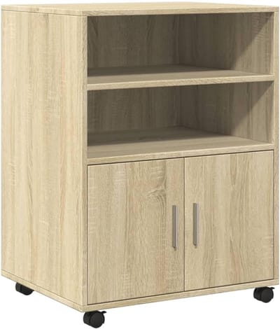 Rolcontainer ladekast - Mobiel meubel - Thuiswerk organiseren - Met wielen - 60 x 48 x 81 cm - Sonoma eiken