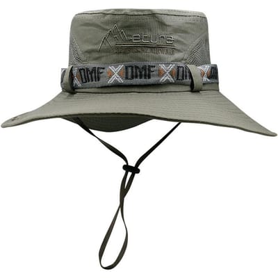 Zomer Mannen Bucket Hat Buiten UV Bescherming Brede Rand Panama Safari Jacht Wandelen Hoed Mesh Vissershoed Strand Zonnescherm Pet 55-60cm