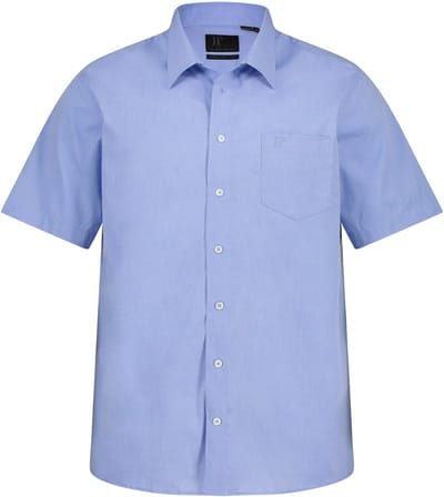 JP 1880 - Heren - Overhemd business halve mouw variabele kraag EasyCare - Lichtblauw - Maat 7XL
