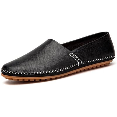 Ultralichte Herenloafers met Zachte Zool Echte Leren Schoenen voor Heren Casual Schoenen Mocassins Ademend Comfort Flats Rijschoenen 46 black