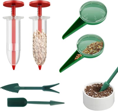 longziming -Zaadstrooier Set – 6-delig Mini Zaaigereedschap – Handige Zaaddispenser voor Kleine Zaden – Precisie Zaaihulpmiddel voor Groenten, Bloemen en Kruiden – Tuinaccessoires