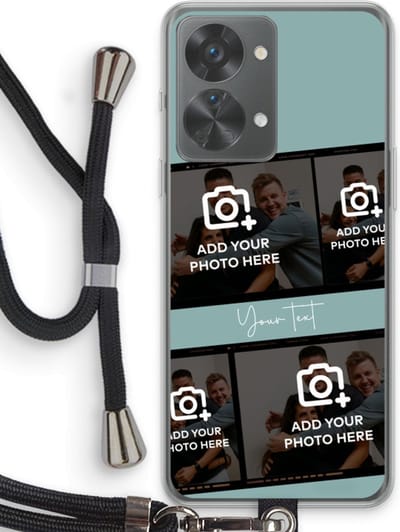 Gepersonaliseerd - Case Company® - Hoesje met koord geschikt voor OnePlus Nord 2T hoesje met Koord - Filmrol N°2 - Telefoonhoesje met Zwart Koord - Bescherming aan alle Kanten en Over de Schermrand