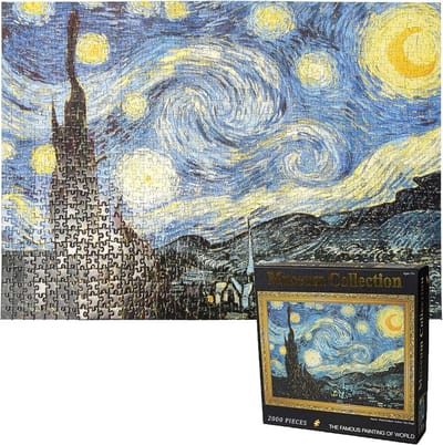 2000-delig puzzel volwassenen: Sterrennacht landschap, klassieke puzzels van 100 x 70 cm