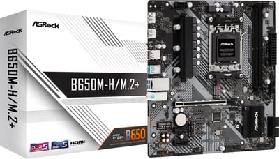 Asrock Moederbord B650M-H Voor Amd B650 Ddr5 M2 Sata3 Usb30 Pcie40 Am5 Matx