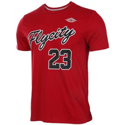 Jordan Alfanumeriek Logo Ronde Hals Korte Mouw T-shirt Heren Tops Rood 862840-611 M black
