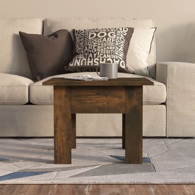 vidaXL - Salontafel - 55x55x42 - cm - bewerkt - hout - gerookt - eikenkleur