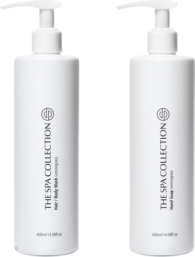 The Spa Collection Lemongrass - 2-in-1 Hair & body wash + Handzeep - Milde formulering - 400 ml pompfles - Set van 2 stuks