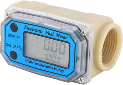 Digitale turbine flowmeter voor water diesel brandstofstroom met elektronische debietmeter - 15-120L - 1 inch NPT - blauw