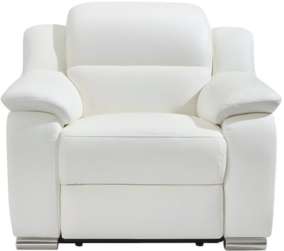 Vente-unique Relaxfauteuil van leer ARENA II - Ivoorkleur - Elektrisch