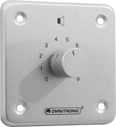 Omnitronic 80711165 Inbouw (in muur of meubel) PA-volumeregelaar stereo Zilver